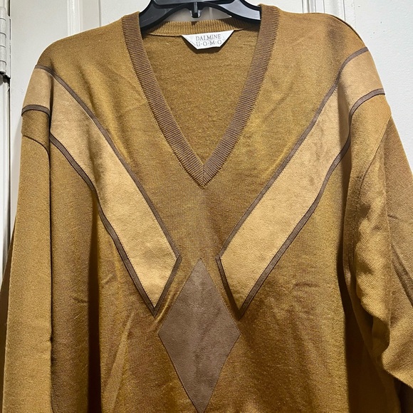 Dalmine UOMO Italian wool v-neck sweater - Picture 4 of 11